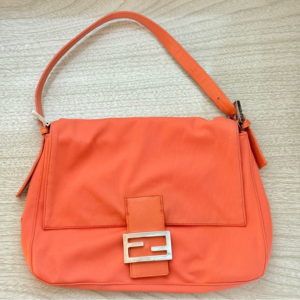 Fendi Orange Mamma Baguette Shoulder Bag